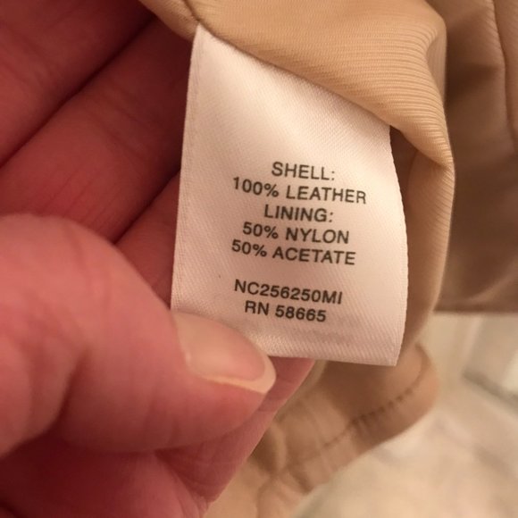 Nordstrom Leather Jacket with belt and closure with 5 hidden buttons. - Picture 12 of 12